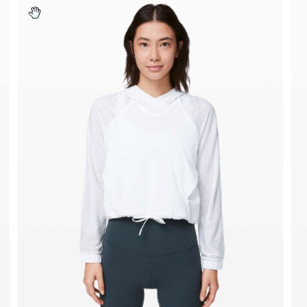 LULULEMON CATCH A BREEZE PULLOVER SZ 10 WHITE!